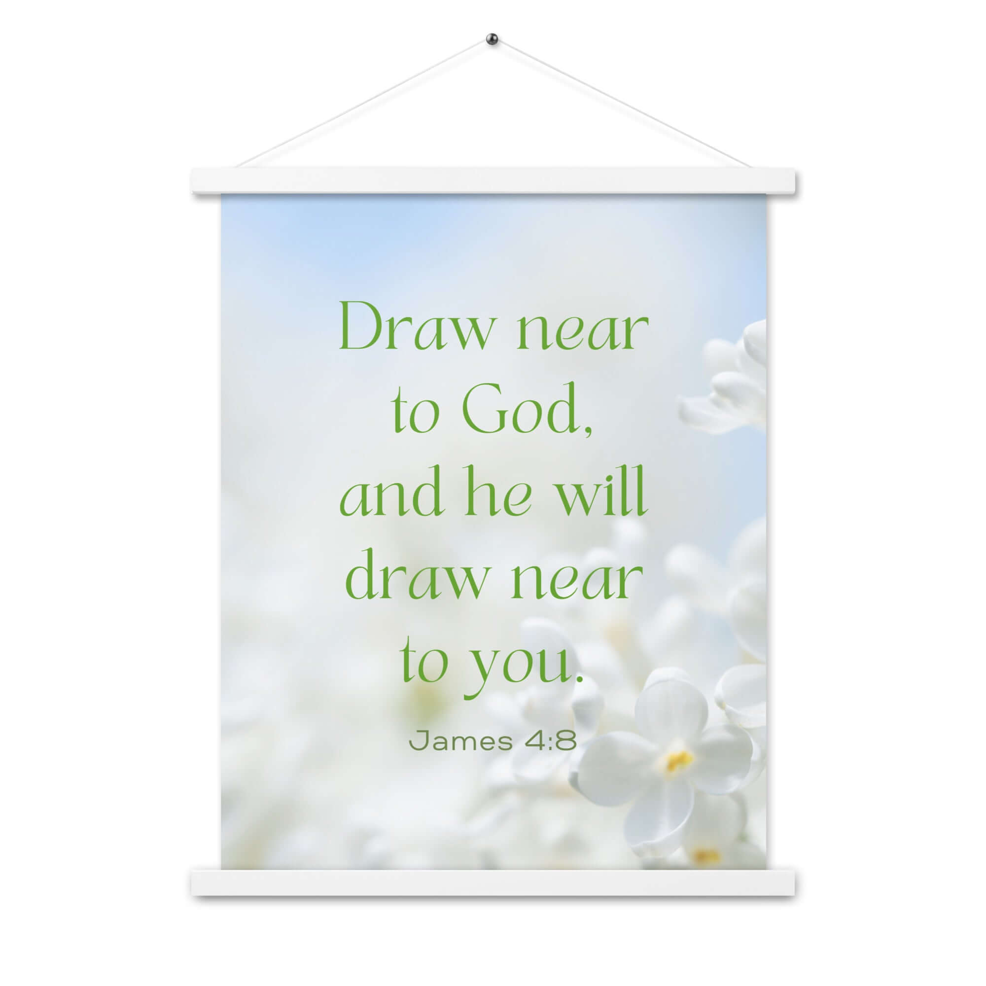 James 4:8 Bible Verse, Draw near Enhanced Matte Paper Poster With Hanger