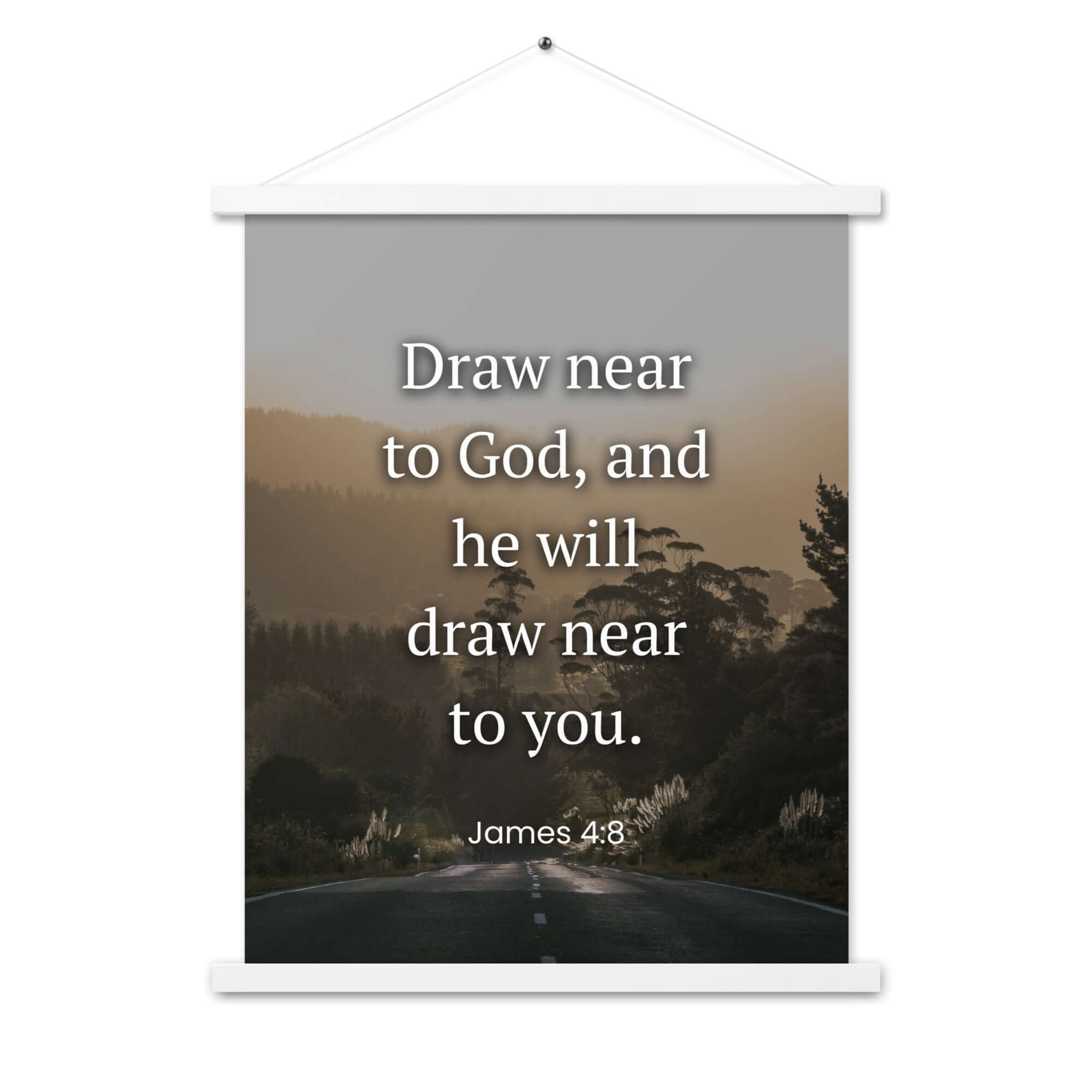 James 4:8 Bible Verse, Cleanse your Enhanced Matte Paper Poster With Hanger
