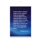 Phil 4:8 - Bible Verse, Think these things Enhanced Matte Paper Poster With Hanger