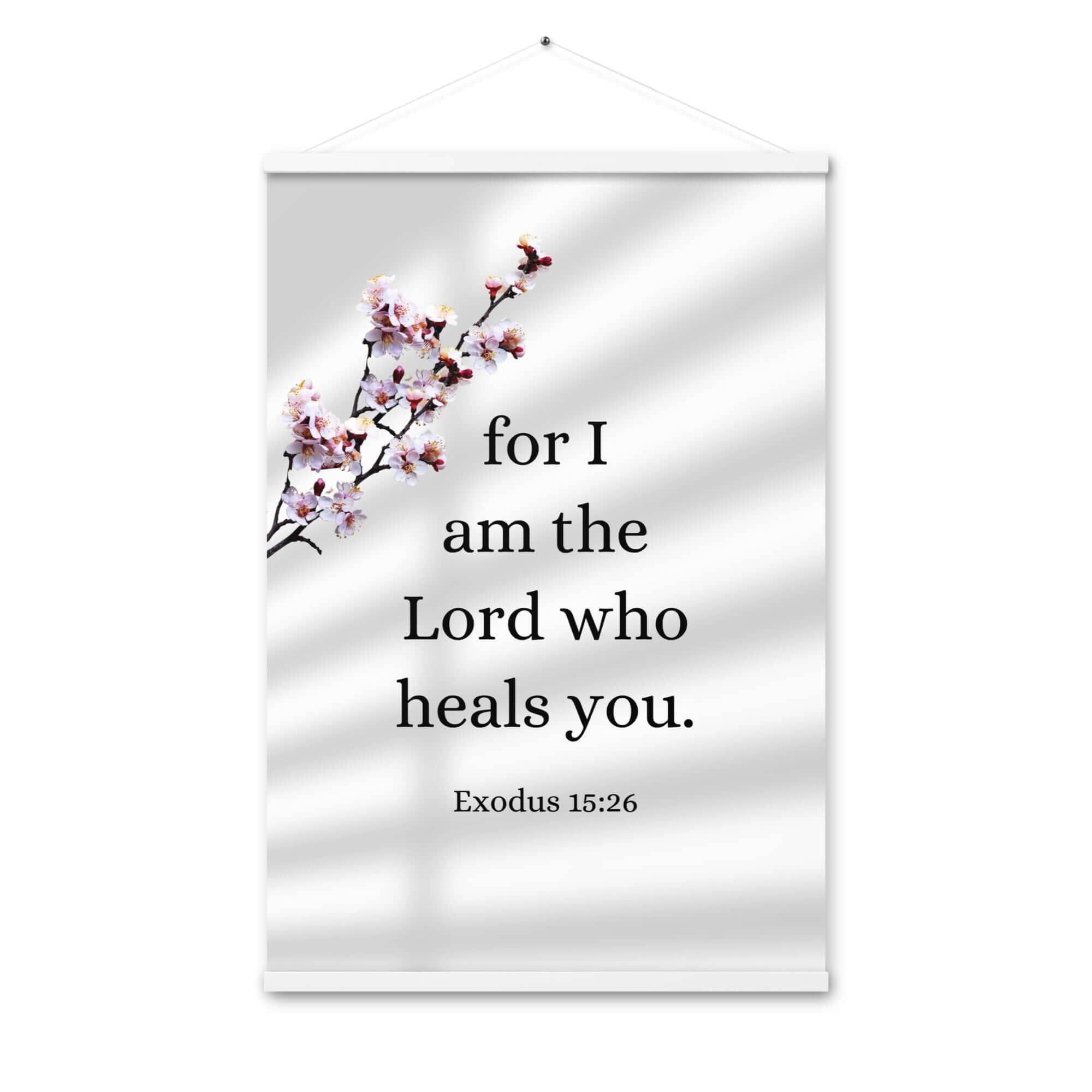 Exodus 15:26 Bible Verse, diligently listen Enhanced Matte Paper Poster With Hanger