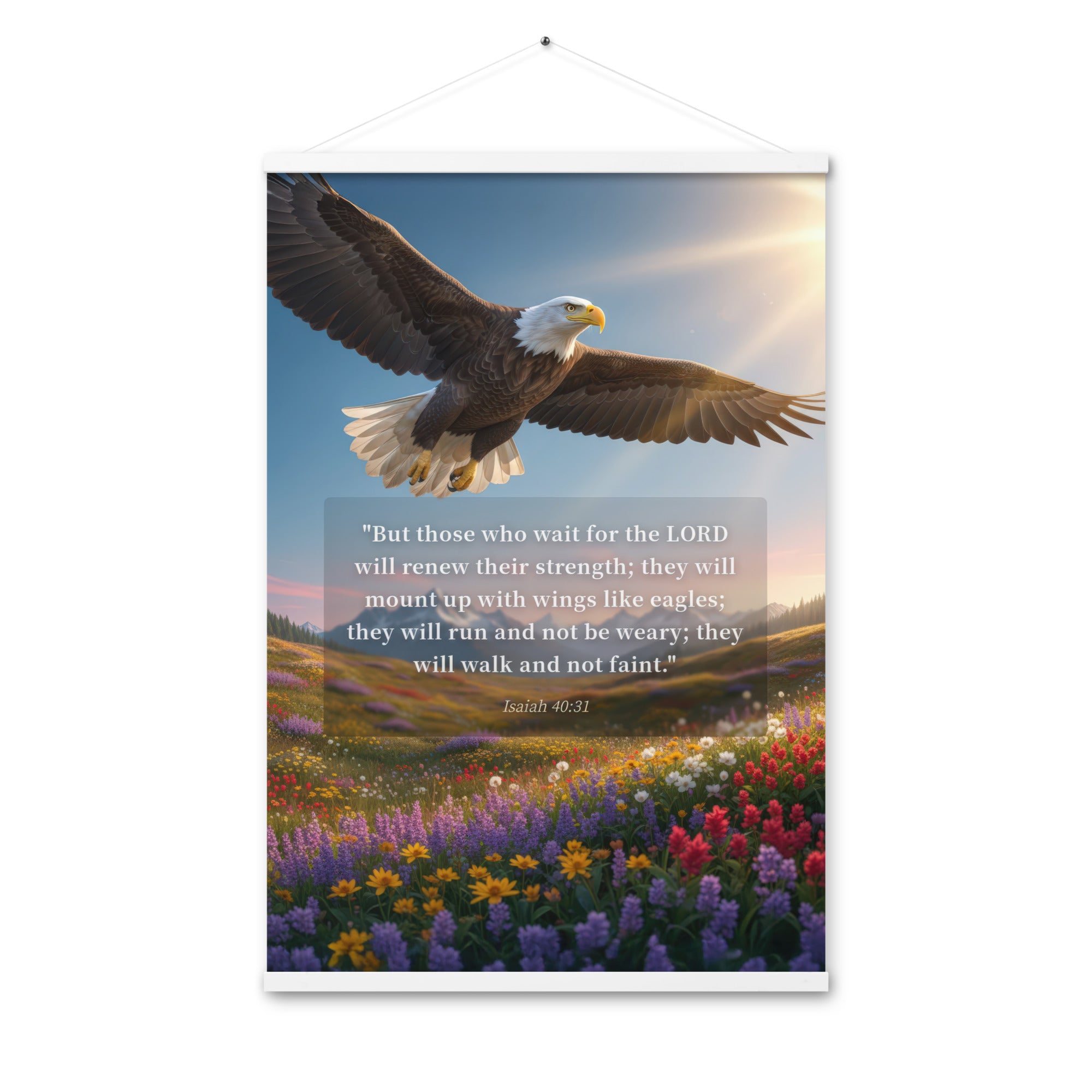 Isaiah 40:31 Bible Verse Who Wait Enhanced Matte Paper Poster With Hanger White 24″×36″