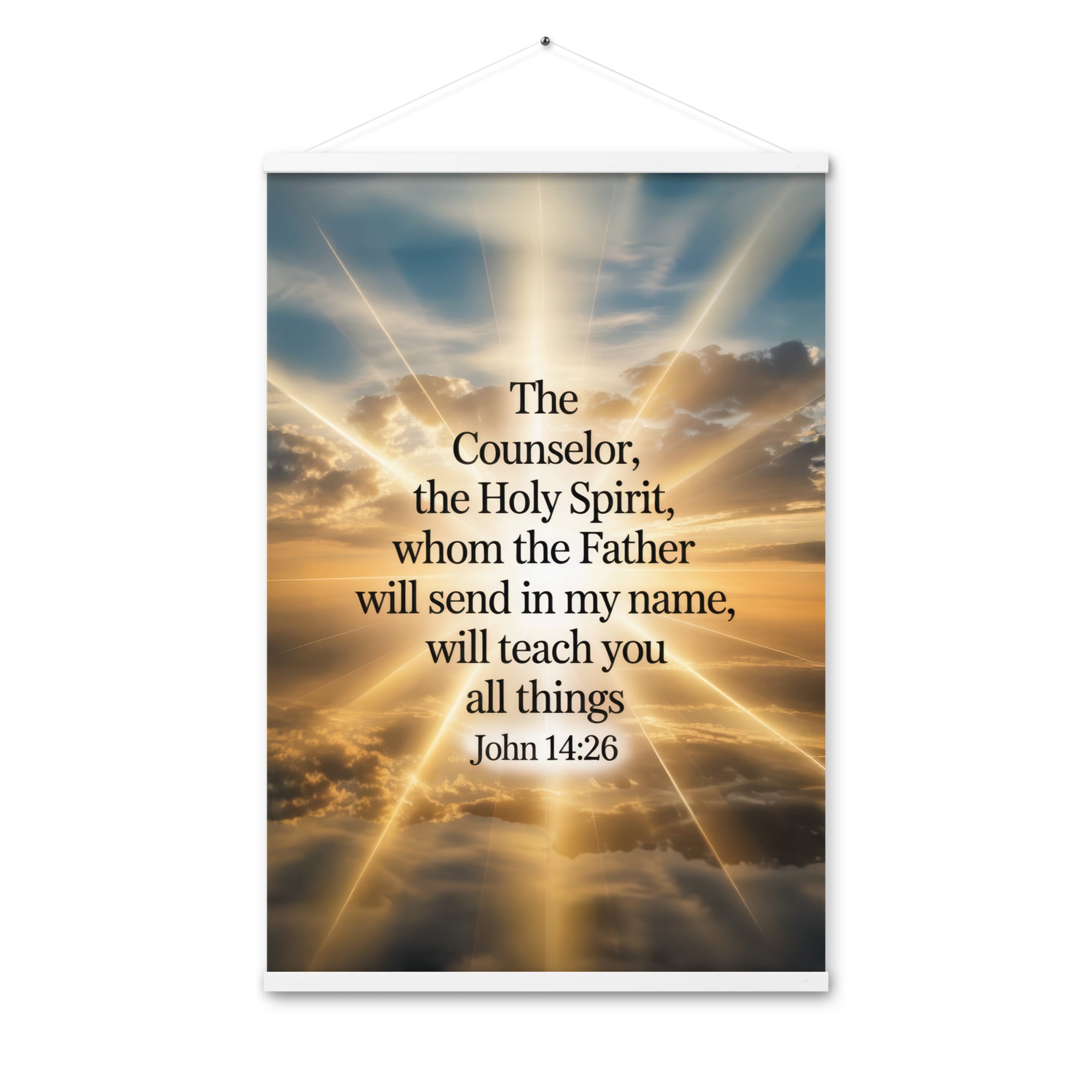 John 14:26 Bible Verse will send Enhanced Matte Paper Poster With Hanger White 24″×36″