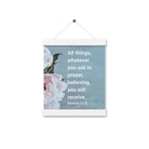 Matt 21:22 - Bible Verse, ask in prayer Enhanced Matte Paper Poster With Hanger