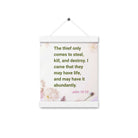 John 10:10 - Bible Verse, Abundant Life Enhanced Matte Paper Poster With Hanger