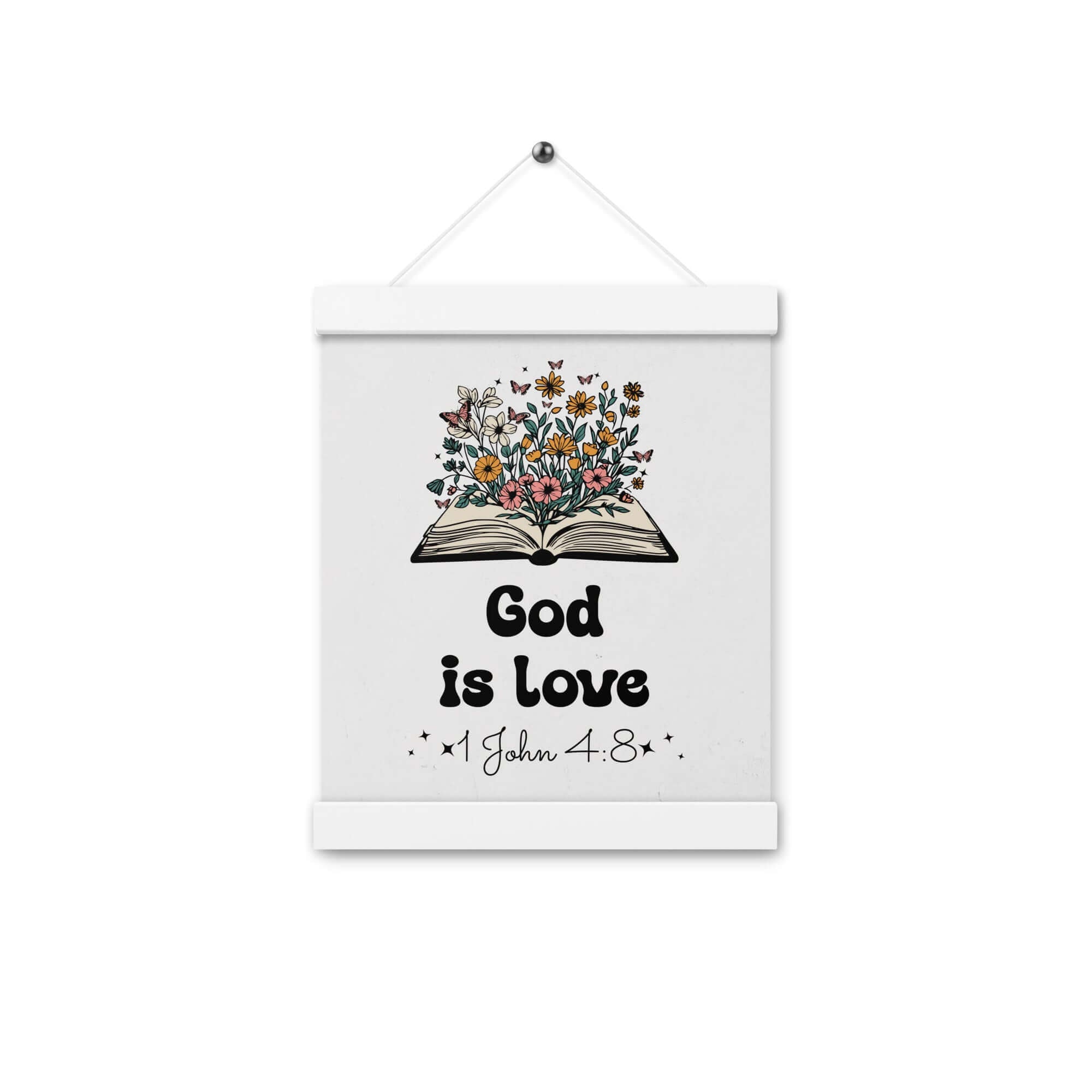 1 John 4:8 - Bible Verse, God is Love Enhanced Matte Paper Poster With Hanger