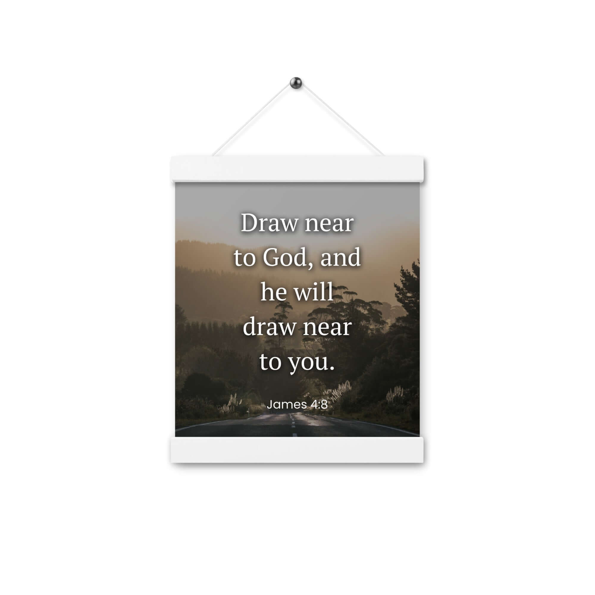 James 4:8 Bible Verse, Cleanse your Enhanced Matte Paper Poster With Hanger