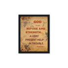 Psalm 46:1 - Bible Verse, God is Our Refuge Framed Canvas