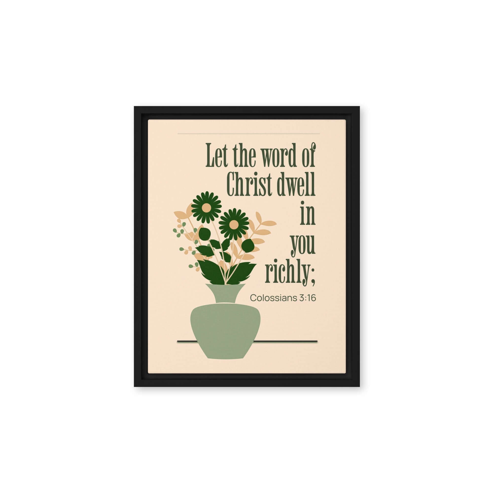 Col 3:16 - Bible Verse, word of Christ Framed Canvas