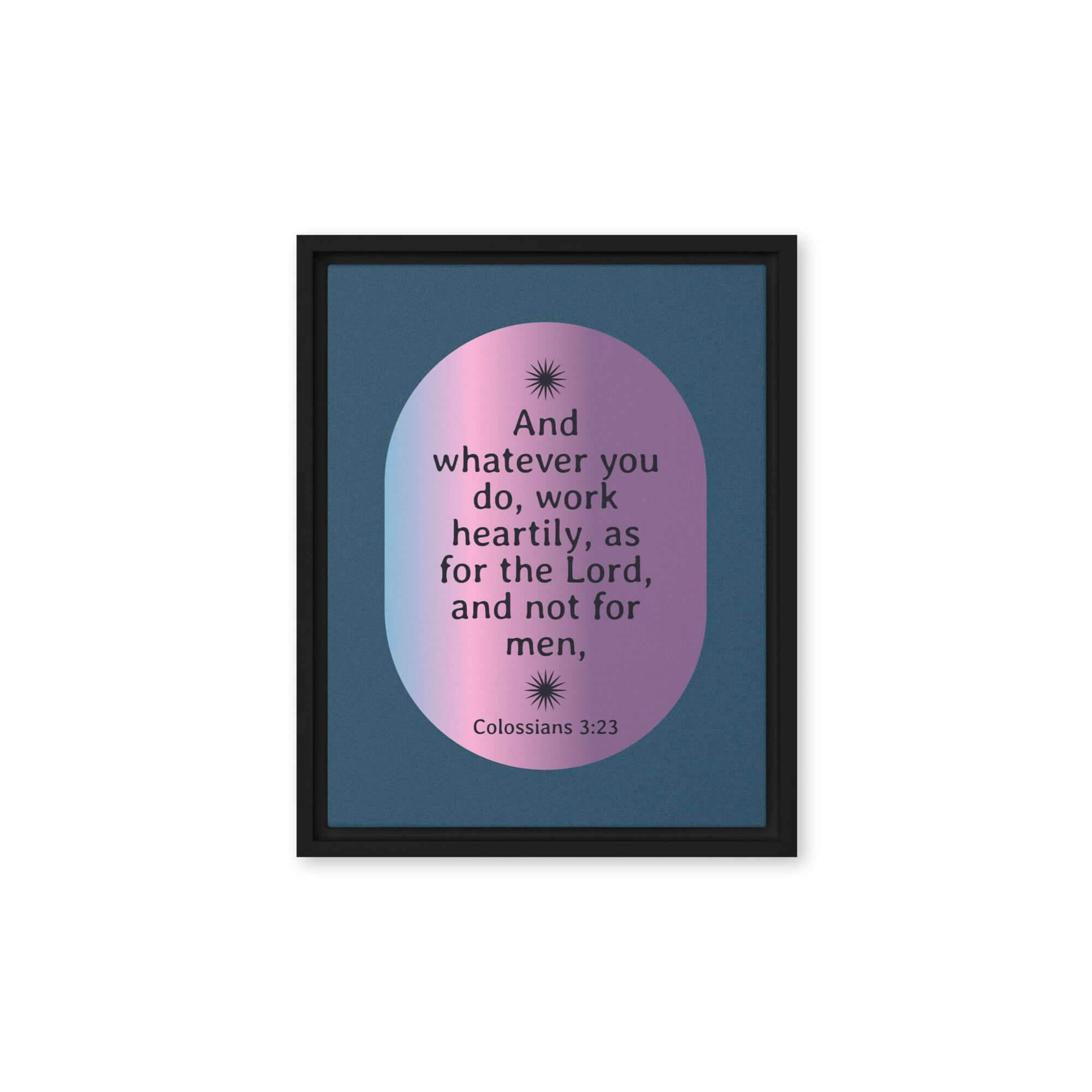 Col 3:23 - Bible Verse, work heartily Framed Canvas