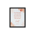 Jeremiah 29:13 - Bible Verse, find me Framed Canvas