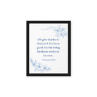 1 Chronicles 16:34 Bible Verse, to the Lord Framed Canvas