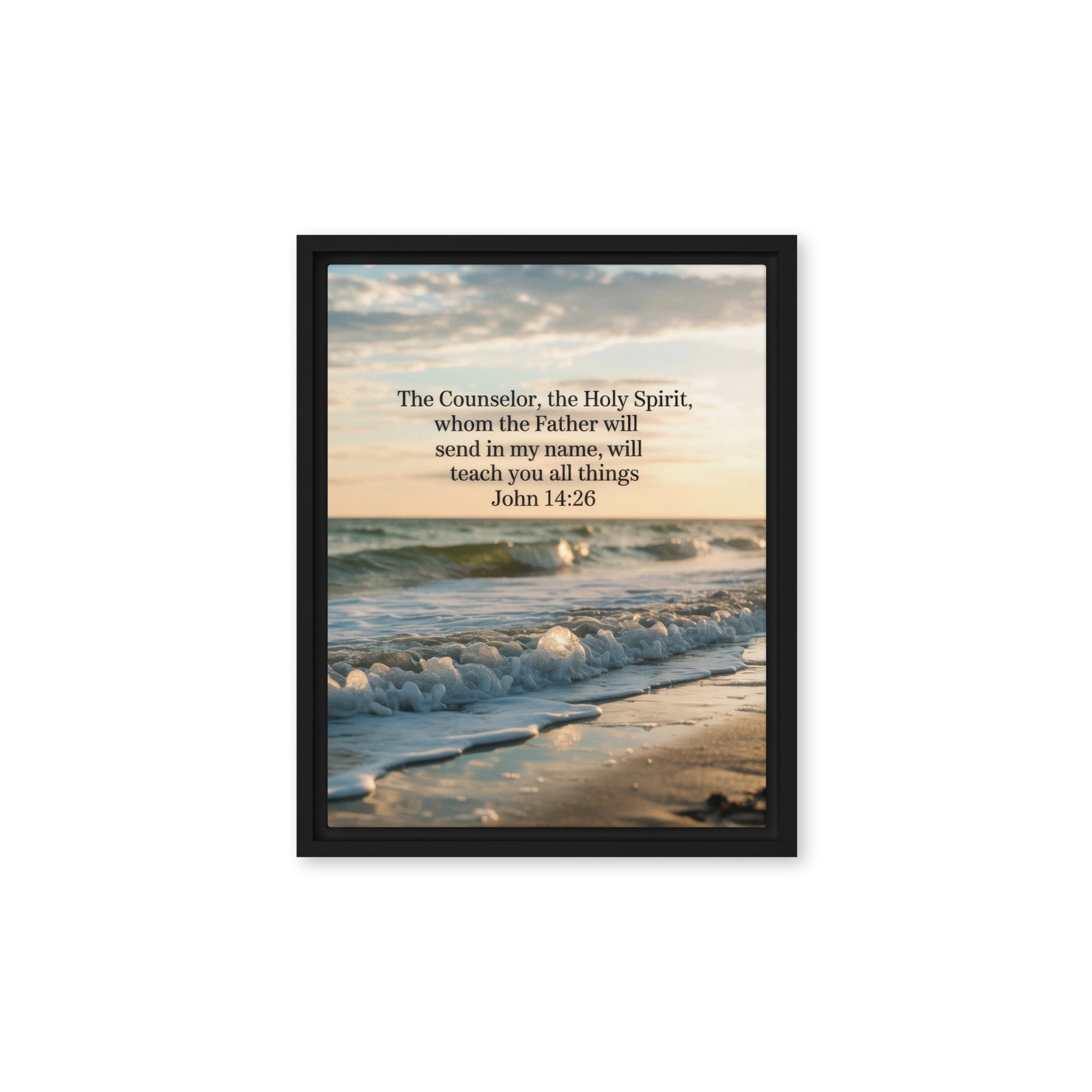 John 14:26 Bible Verse You All Framed Canvas Black 11″×14″