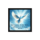 John 14:26 - Bible Verse, Holy Spirit Dove Framed Canvas