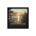 Psalm 46:10 Bible Verse, Sunset Glory Framed Canvas