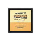 Heb 4:12 - Bible Verse, living and active Framed Canvas