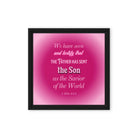 1 John 4:14 - Bible Verse, that the Father Framed Canvas