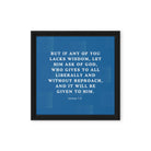 James 1:5 Bible Verse, gives to all Framed Canvas