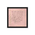 Revelation 21:4 Bible Verse, their eyes Framed Canvas