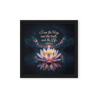 John 14:6 Bible Verse The Way Framed Canvas Black 12″×12″