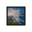 John 14:26 Bible Verse will teach Framed Canvas Black 12″×12″