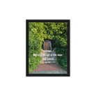 Rev 3:20 Bible Verse, Garden Doorway Framed Canvas