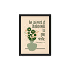 Col 3:16 - Bible Verse, word of Christ Framed Canvas