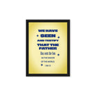 1 John 4:14 - Bible Verse, Savior of the world Framed Canvas