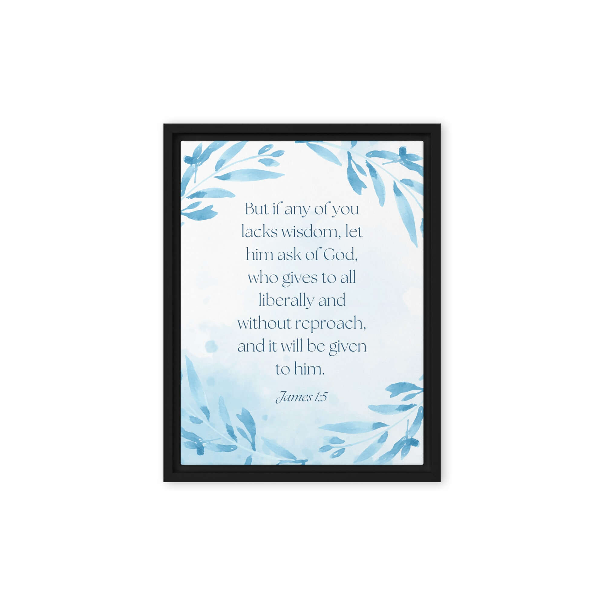 James 1:5 Bible Verse, lacks wisdom Framed Canvas