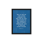 James 1:5 Bible Verse, gives to all Framed Canvas