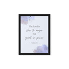 Nahum 1:3 Bible Verse, great in power Framed Canvas