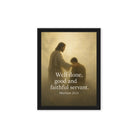 Matthew 25:21 Bible Verse Well Done Framed Canvas Black 12″×16″