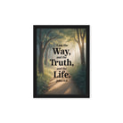 John 14:6 Bible Verse The Life Framed Canvas Black 12″×16″