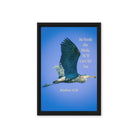 Matt 6:26, Graceful Heron, He'll Care for You Framed Canvas