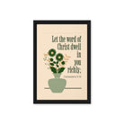 Col 3:16 - Bible Verse, word of Christ Framed Canvas