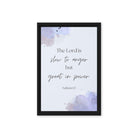 Nahum 1:3 Bible Verse, great in power Framed Canvas