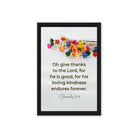 1 Chronicles 16:34 Bible Verse, give thanks Framed Canvas