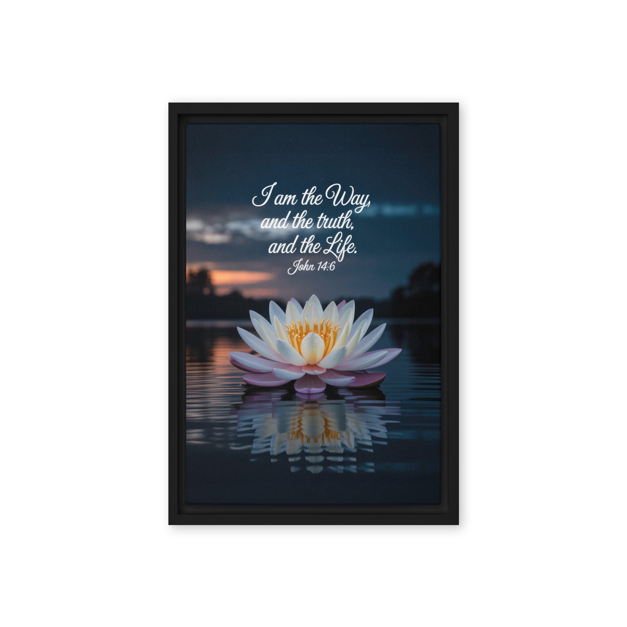 John 14:6 Bible Verse The Father Framed Canvas Black 12″×18″