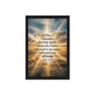 John 14:26 Bible Verse will send Framed Canvas Black 12″×18″