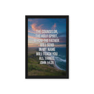 John 14:26 Bible Verse will teach Framed Canvas Black 12″×18″