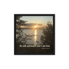 Psalm 46:10 Bible Verse, Sunset Glory Framed Canvas