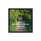 Rev 3:20 Bible Verse, Garden Doorway Framed Canvas