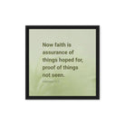 Heb 11:1 - Bible Verse, faith is assurance Framed Canvas