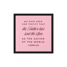 1 John 4:14 - Bible Verse, We have seen Framed Canvas