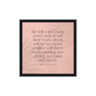 Revelation 21:4 Bible Verse, their eyes Framed Canvas