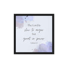 Nahum 1:3 Bible Verse, great in power Framed Canvas