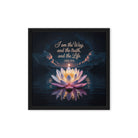 John 14:6 Bible Verse The Way Framed Canvas Black 16″×16″