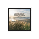 John 14:26 Bible Verse in my name Framed Canvas Black 16″×16″