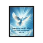 John 14:26 - Bible Verse, Holy Spirit Dove Framed Canvas
