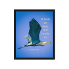 Matt 6:26, Graceful Heron, He'll Care for You Framed Canvas
