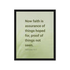 Heb 11:1 - Bible Verse, faith is assurance Framed Canvas